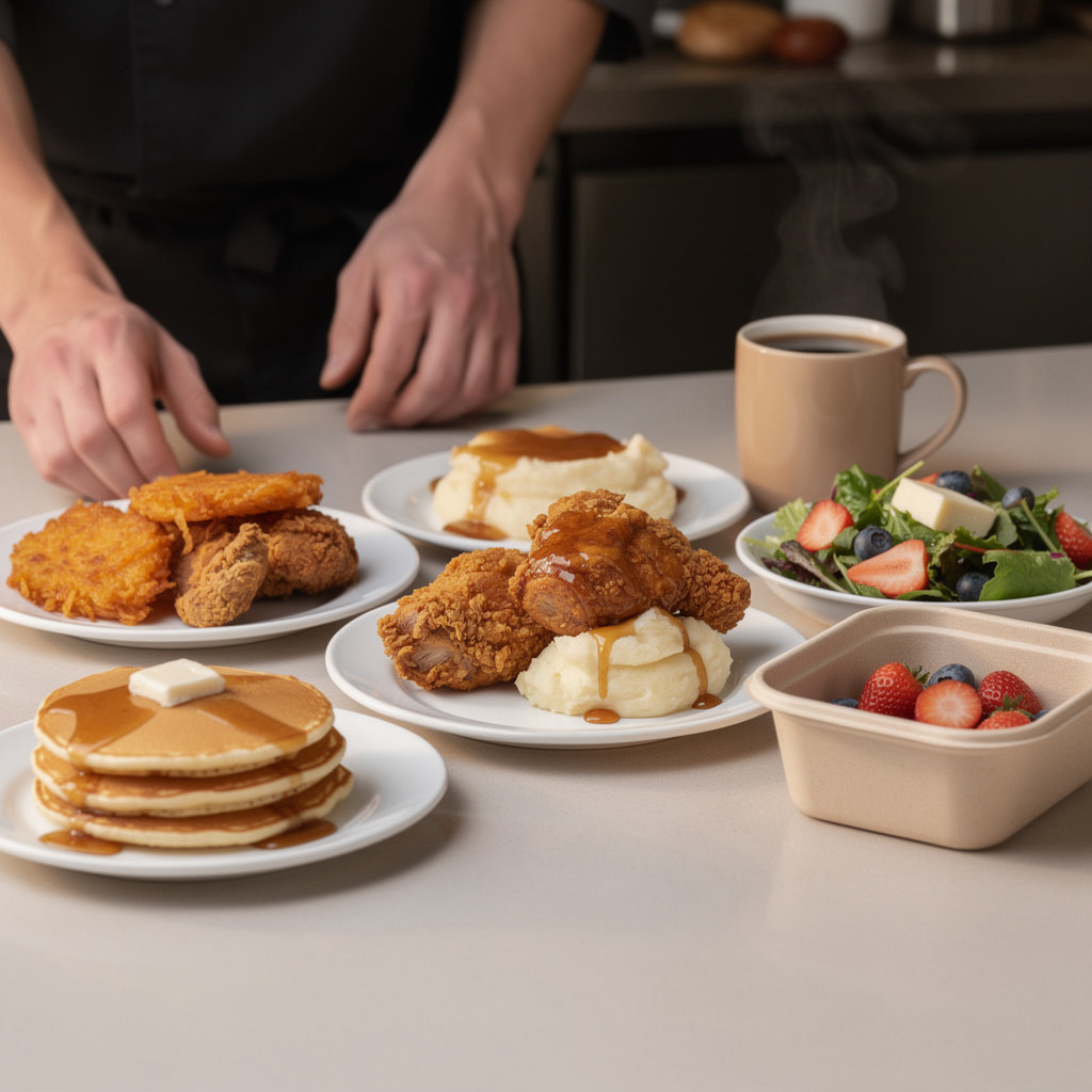 Metro Diner menu categories featuring fresh breakfast, brunch, lunch, and dinner dishes in Jacksonville, FL